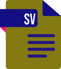SV File icon with dark color and folded doc