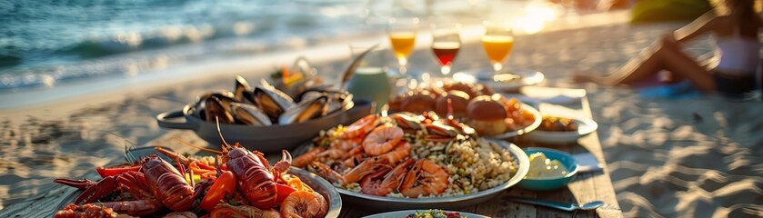 A beachside potluck where each family brings a dish from different holiday traditions