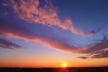 Naklejka premium 美しくグラデーションする夕焼けの風景