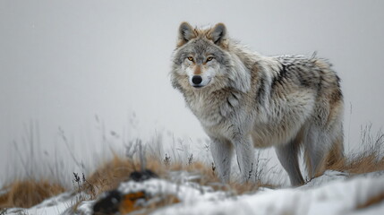 Obraz premium lonely wolf in winter