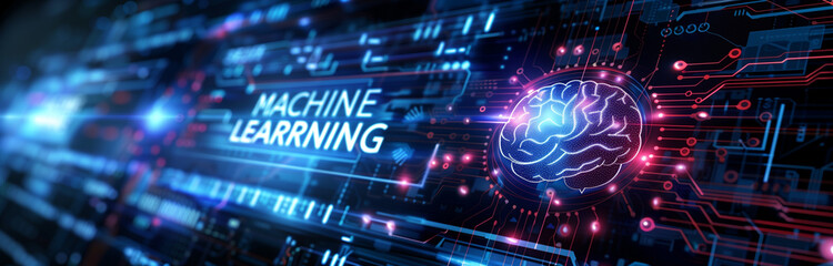 Fototapeta premium Machine Learning Brain Interface