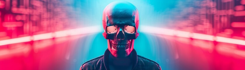 Digital phantoms in a cyber landscape, internet spirits in virtual environments, neonlit ghostly figures, futuristic data apparitions, and cybernetic spectral presence