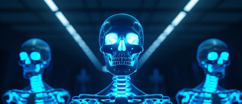 Photorealistic a virtual ghostly storytelling session, holographic ghosts, modern living room, eerie green light, detailed, futuristic, engaging experience