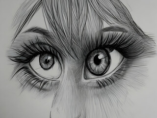 Obraz premium black and white eye,Ai generated 