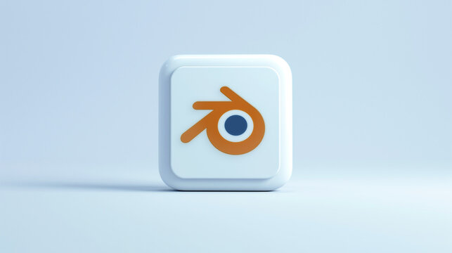 Blender app 3d icon on a pale blue background