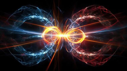 Quantum entanglement, scientific technology abstract concept. AI generated.