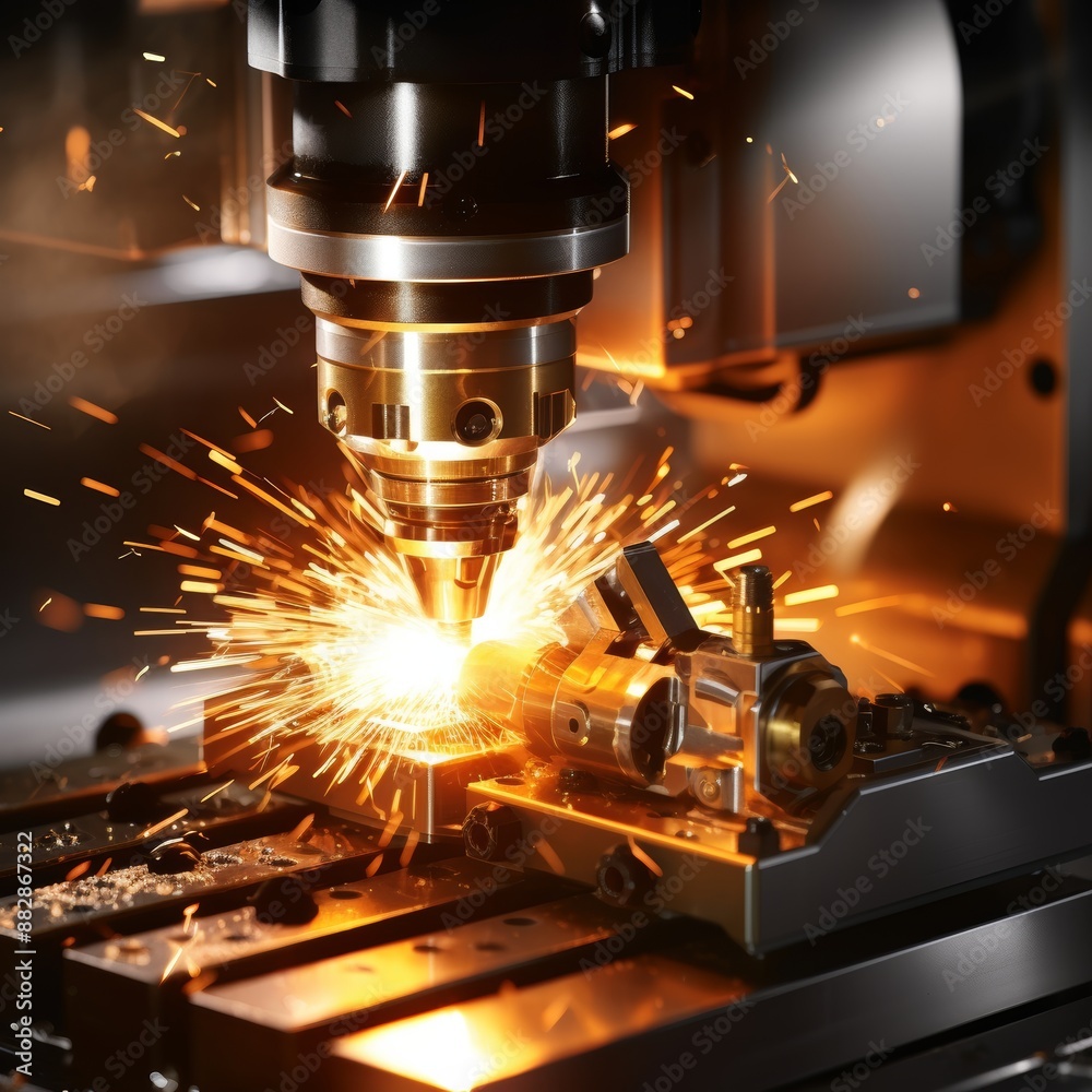 Poster precision machining high speed cnc lathe tool with glowing cutting edge for accurate results