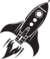 Space rocket ship silhouette vector illustration isolated on a white background