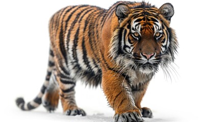 Obraz premium A Majestic Tiger Walking on Snow