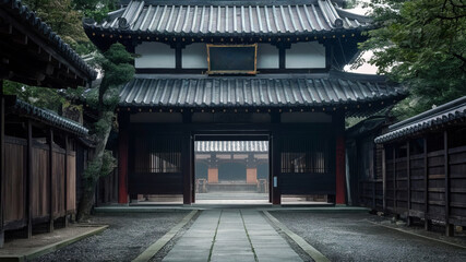 Obraz premium Japanese-style entrance to a karate school