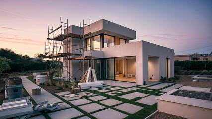 Fototapeta premium Modern style houses are being renovated again.