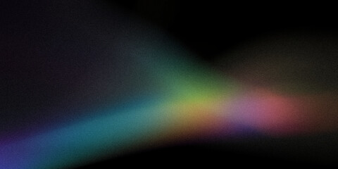 Ziarniste gradientowe tło w kolorach czarny zielony niebieski szum tekstura na tapecie. Szablon baneru lub plakatu w stylu graficznym retro. Światła ledowe holo bokeh na projekcie okładki