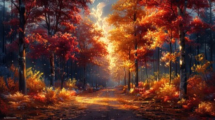 Autumnal Forest Path