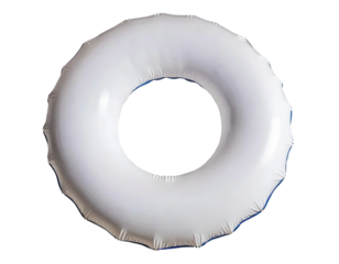 White swim ring (transparent background) PNG with alpha channel. summer and swimming themes. 白色の浮き輪 (背景透過)アルファチャンネル付PNG 夏と水泳のテーマ