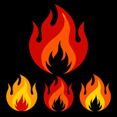 flame set vector illustration