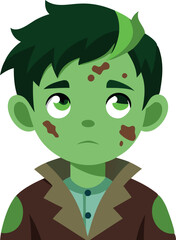 Boy dressed as Frankenstein for Halloween