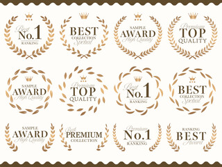 月桂樹と王冠の茶色ランキングフレームセット