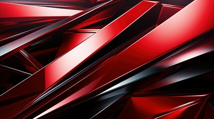 Red and Black Geometric Abstract 3D Illustration