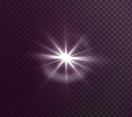 Flash, realistic highlights, glowing effects, camera light, sunlight reflection, stars, isolated highlights, sparkling highlights. Isolated on transparent background, png. Celestial, space elements