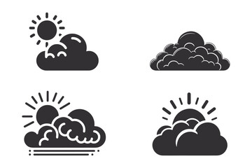 Elegant Cloud Silhouette Vector Art on White Background