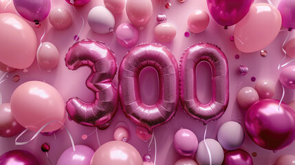 Balloons and decor. The figure is 300