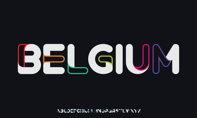 Belgium 3d hollow stylish alphabet capital letter logo design for brand