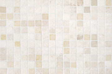 Cream and white ceramic tile floor wall pattern or white ceramic tile background