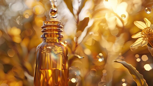 a drop of cumin essential oil. Selective focus