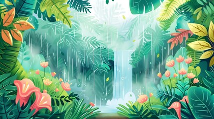 rain forest landscape illustration