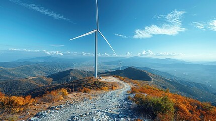 Wind Turbine on Mountaintop