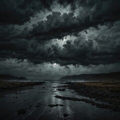 storm clouds over the sea