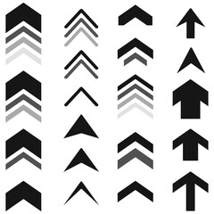 Set of arrows. Set of black arrows.