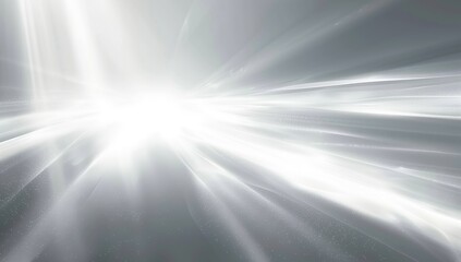 Abstract White Light Beams on Shiny Background, Futuristic Dynamic with Radiant Glow