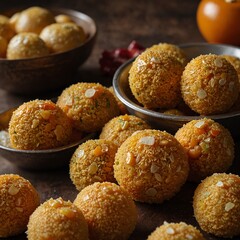 Indian traditional motichur laddu 