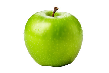 PNG cutout of a fresh green apple side view isolated on transparent background