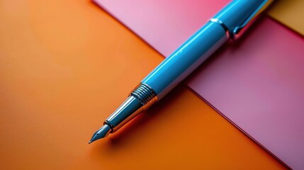 Concept minimalist style background with a medium shot of a desk calendar and pen, space for text.