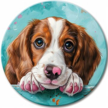 Sweet cute puppy pupe, a watercolor 