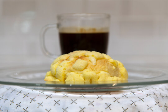 View of soboro bread with coffee