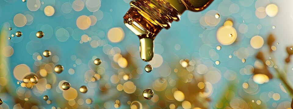a drop of cumin essential oil. Selective focus