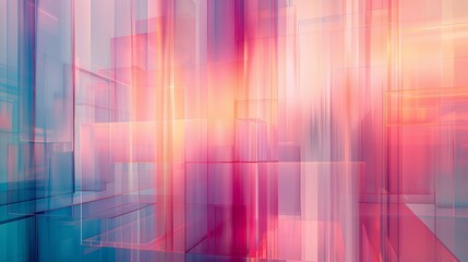 Abstract Pink And Blue Geometric Shapes