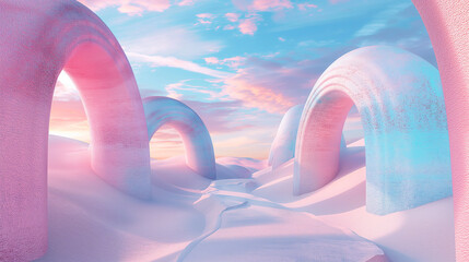 Abstract Fantastic Desert Dune in Seasoning Landscape