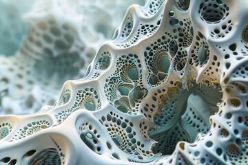 A fractal art in 3D showing fascinating shapes and curves.