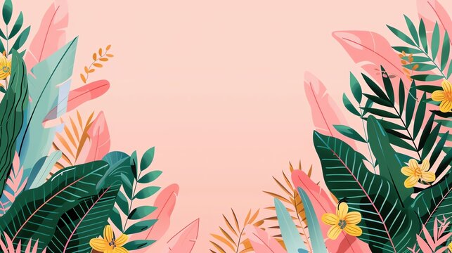 Exotic plants, rare and unique species, flat design illustration