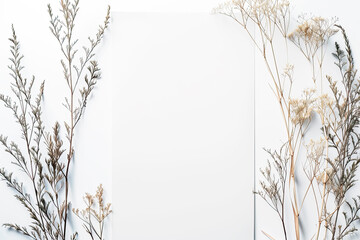 Background with paper and branches