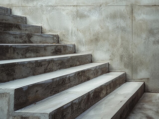 Concrete Staircase Against A Gray Wall