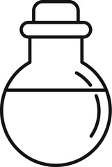 Round bottom flask is containing a chemical substance, often used in scientific experiments