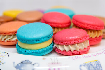 View of the macarons on the plate