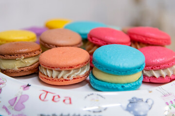 View of the macarons on the plate