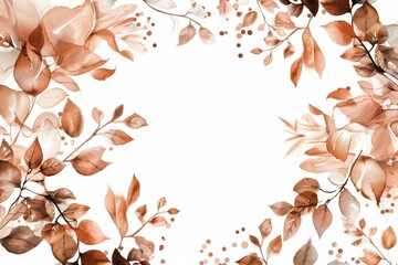 White background with copper floral patterns, delicate and sophisticated slide design