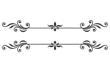 Decorative Divider Line black vector art illustration